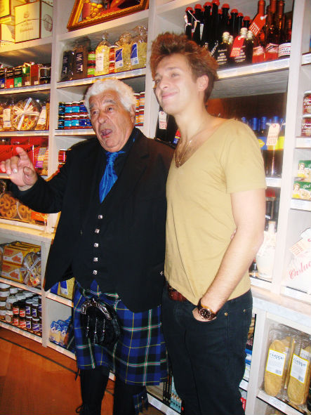 Paolo Nutini has a laugh with Antonio Carluccio at the opening of the Glasgow Caluccio's restaurant